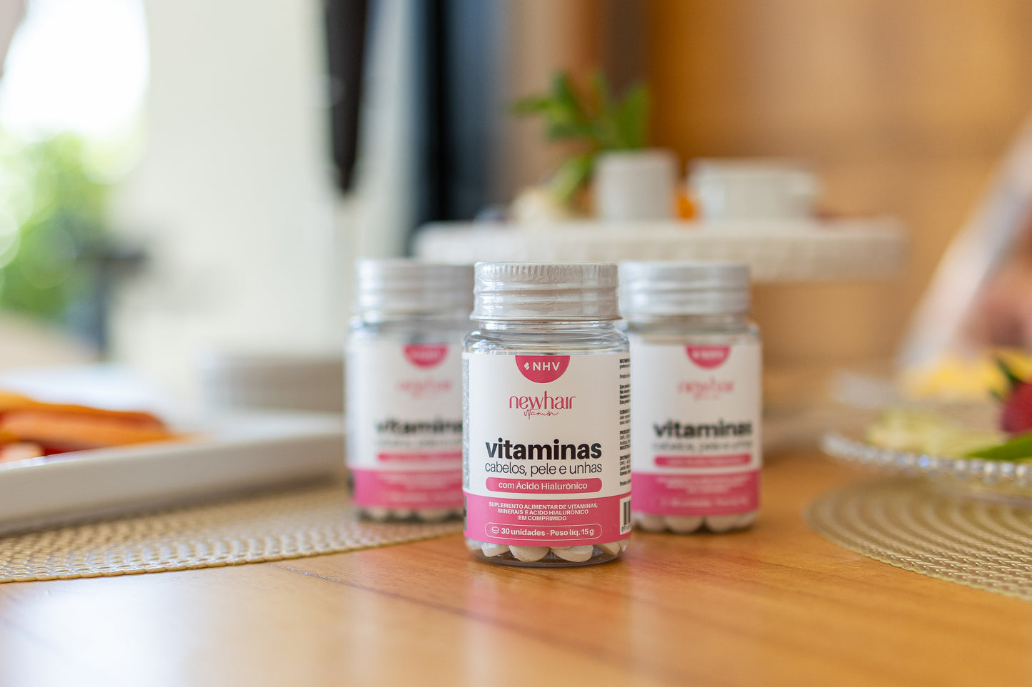 Vitamina para Cabelos, Pele e Unhas com Ácido Hialurônico