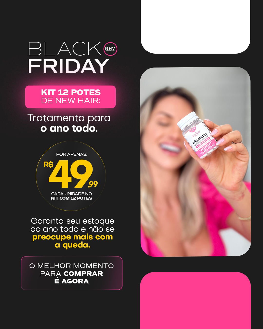 Vitamina para Cabelos, Pele e Unhas com Ácido Hialurônico