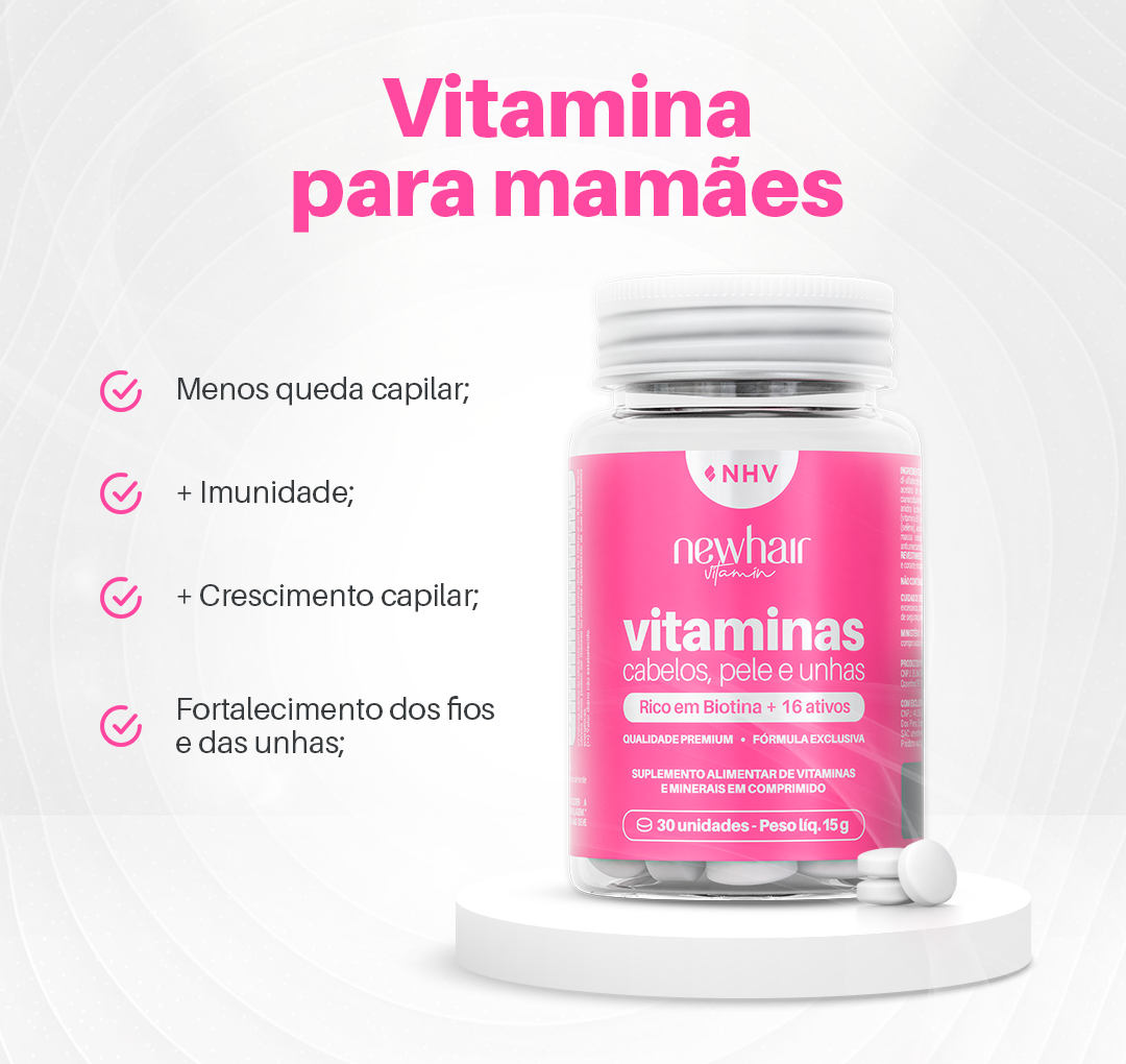 Kit 6 + 1 Vitamina de Cabelo, Pele e Unha para Gestantes