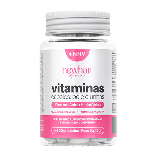 Vitamina para Cabelos, Pele e Unhas com Ácido Hialurônico