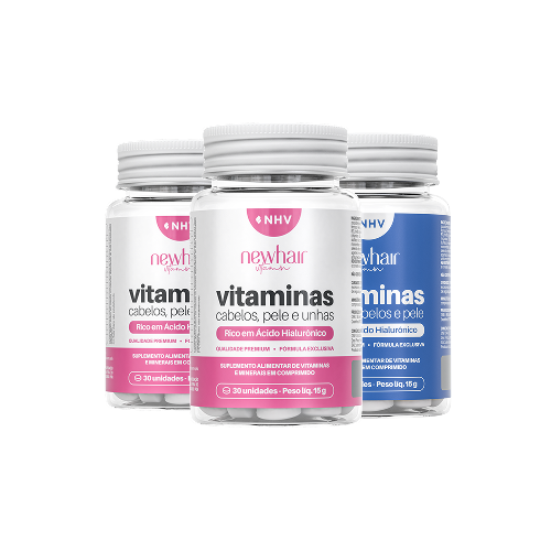 Vitamina para Cabelo e Unha em Comprimido 2 Fem. + 1 Masc.