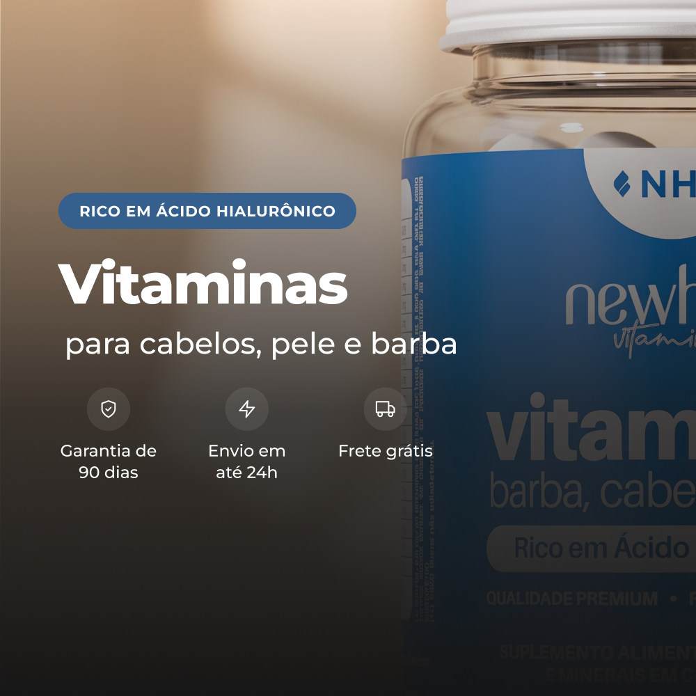 Vitamina para homens: Barba, cabelo e pele | New Hair