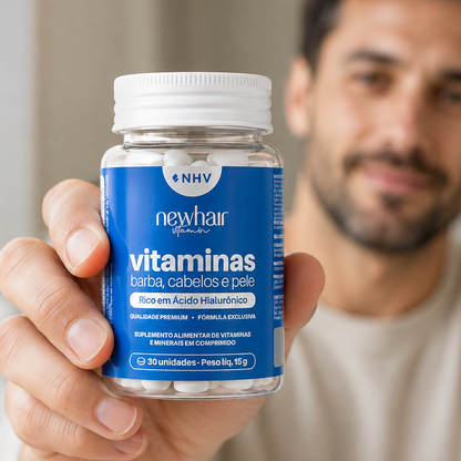Vitamina para homens: Barba, cabelo e pele | New Hair