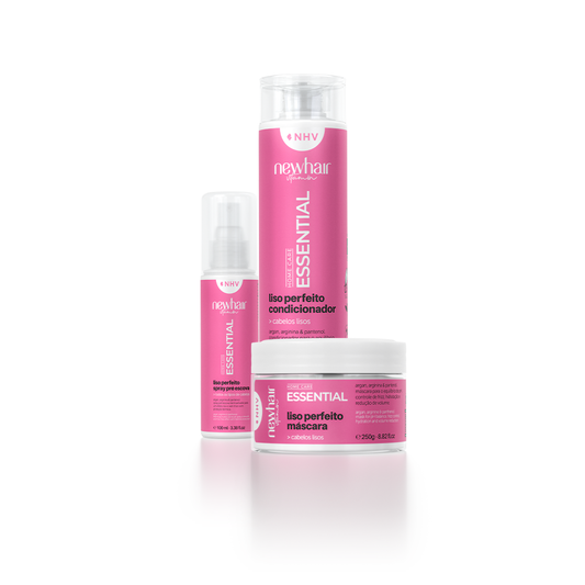 Kit Liso Perfeito Completo (Cond + Máscara + Spray)