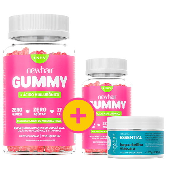 Black Friday: Compre 1 pote de Gummy e Ganhe + 1 pote de Gummy + 1 Máscara Força e Brilho de Brinde