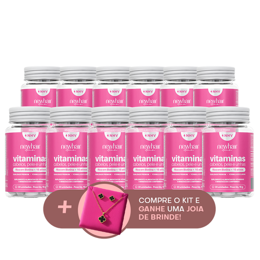 12 potes de Vitamina NHV Gestante + Joia