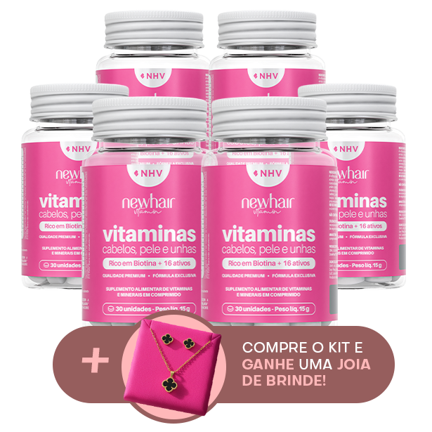 6 potes de Vitamina NHV Gestante + Joia