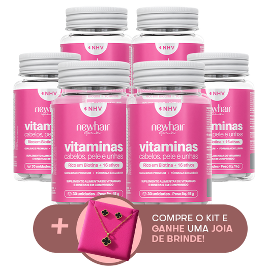 6 potes de Vitamina NHV Gestante + Joia