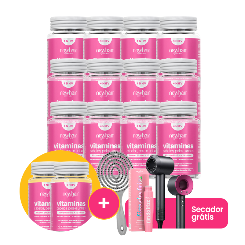 Kit 12 + 2 Vitamina de Cabelo, Pele e Unha para Gestantes