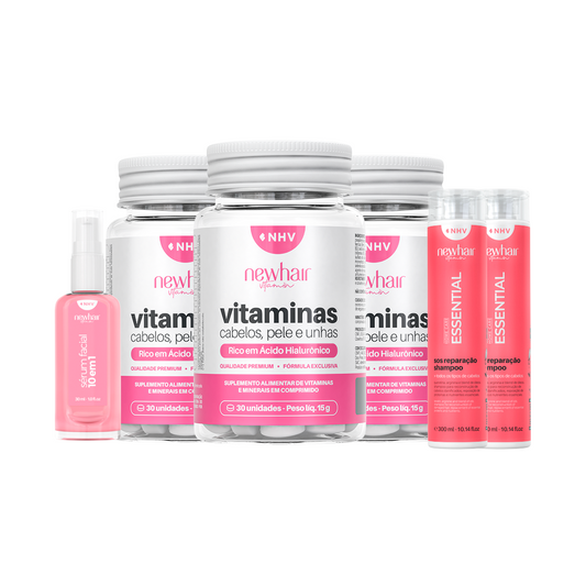 Vitamina para Cabelos, Pele e Unhas com Ácido Hialurônico