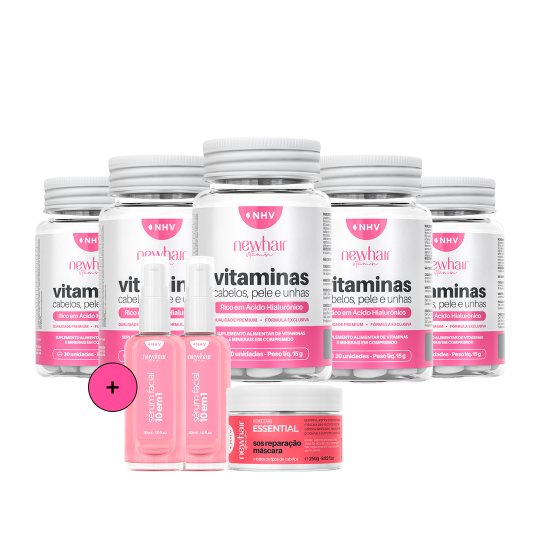 Vitamina para Cabelos, Pele e Unhas com Ácido Hialurônico