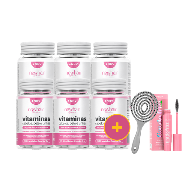 Vitamina para Cabelos, Pele e Unhas com Ácido Hialurônico