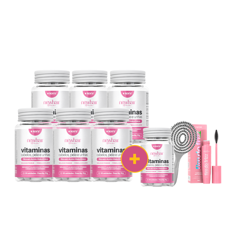 Vitamina para Cabelos, Pele e Unhas com Ácido Hialurônico