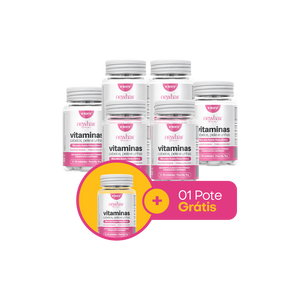 Kit 6 + 1 Vitamina para Cabelos, Pele e Unhas com Ácido Hialurônico