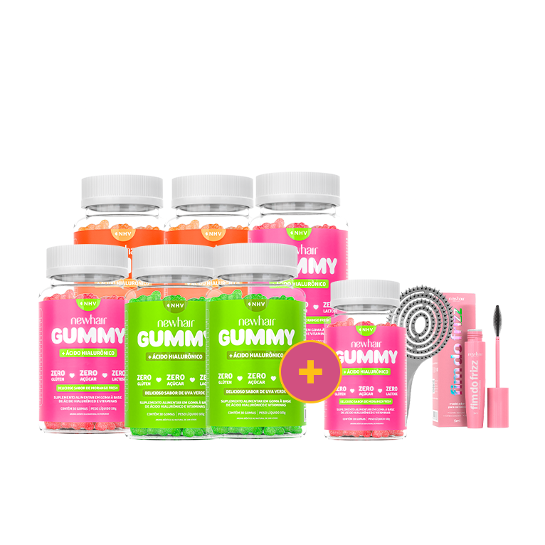 Vitamina para Cabelo, Pele e Unha em Goma com Ácido Hialurônico